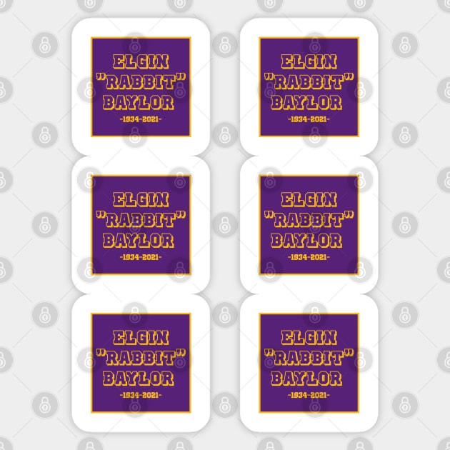 Elgin "Rabbit" Baylor Memorial Varsity Pack Sticker by PosterpartyCo